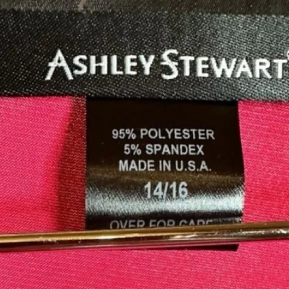 Ashley Stewart bright pink V neck long sleeve slinky bodycon dress NWOT 18/20 - Picture 6 of 8